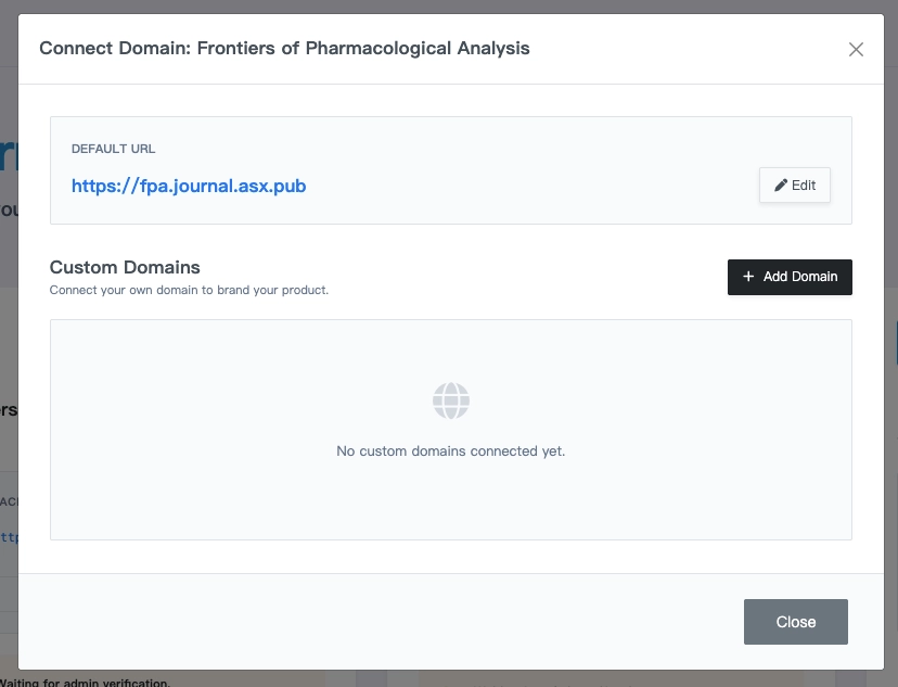 Domain management window