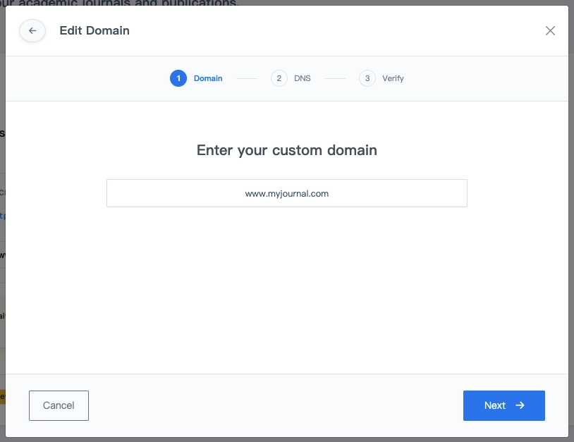 Step 1: Enter domain