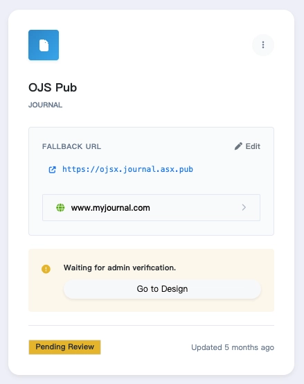 Journal card with connected domain