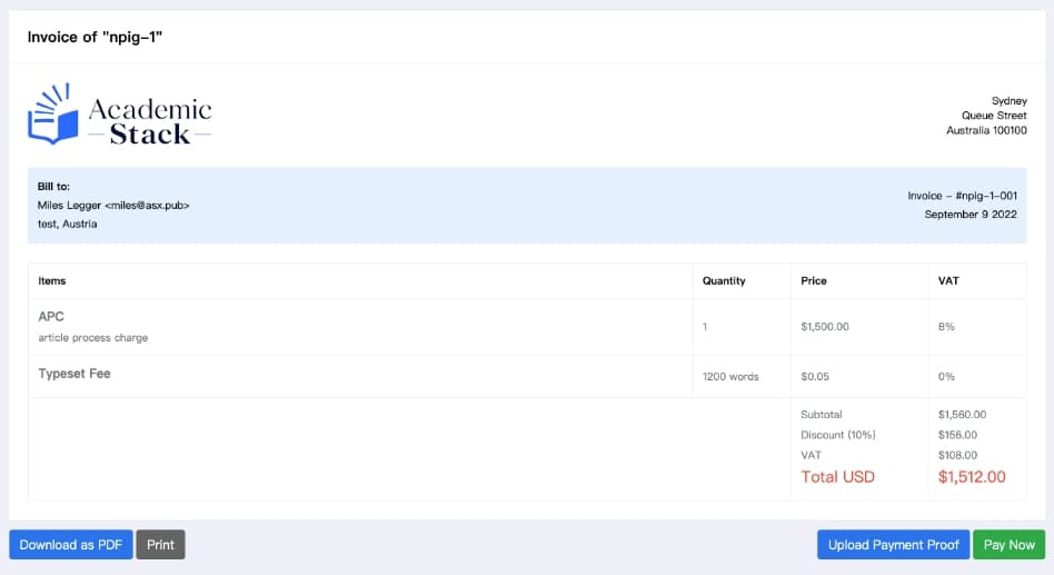 Invoice detail